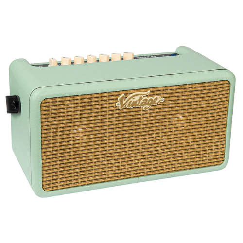Amplificador Vintage Retro 25W DSP Mint Green com 2x5" Speakers 8 Amp Models 6 Efeitos USB Recording e Ext Speaker Out