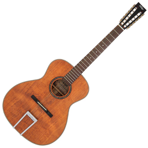 Violão Vintage VE600 Fret Dancer 12 Cordas Aged Open Pore Eletroacústico com Tampo Spruce Sólido Corpo Mogno Braço Mogno Escala Rosewood 20 Trastes 3 Band EQ