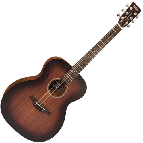 Violão Vintage V660WK Statesboro Orchestra Whisky Sour Acústico com Corpo Mogno Orchestra Tampo Mogno Braço Mogno Escala Techwood 20 Trastes Ponte Techwood