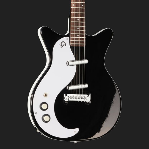 Guitarra Danelectro 59 M NOS+ Canhoto Black com Captadores Lipstick NOS+ Single-Coil e Ponte Wraparound Ajustável