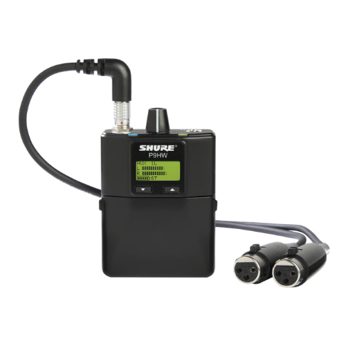 Monitor Bodypack Shure P9HW PSM900 Wired Estéreo 2 Canais com Cabo MixMode EQ 4 Bandas e Limitador de Volume
