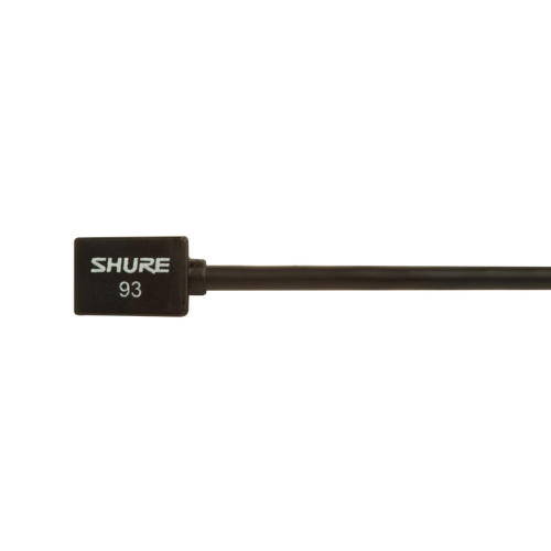 Microfone Shure WL93 Lapela Subminiatura Omnidirecional Condensador Preto com Cabo 1,2m Conector TA4F TQG Presilha Windscreen para Bodypack
