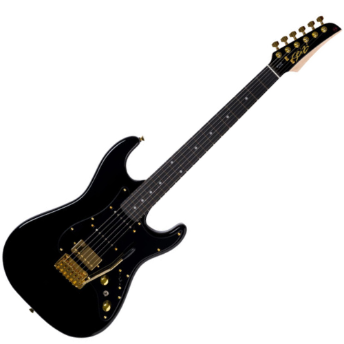 Guitarra Seizi Katana Musashi HSS Black Gold Limited com Captadores Seizi Jutsu Alnico V Ponte Tremolo e Bag 10361039