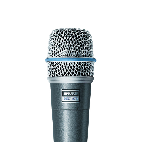 Microfone Shure Beta 57A para Instrumentos Dinâmico Supercardioide com Mount Integrado XLR Shock-Mount Pneumático Neodímio Grade Metálica Resistente