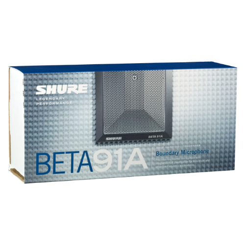 Microfone Shure Beta 91A para Bumbo e Piano Condensador Meio-Cardioide de Superfície com Pré-amplificador Integrado XLR Chave de Contorno Low-Mid Scoop e Design Low-Profile