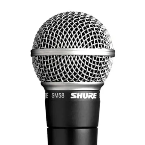 Microfone Shure SM58S Vocal Dinâmico Cardioide com Interruptor Shock-Mount Pneumático Filtro Anti-Pop Integrado Adaptador A25D e Estojo de Couro
