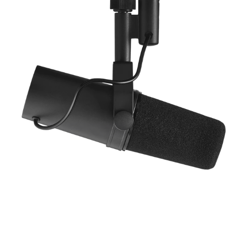 Microfone Shure SM7B Vocal Dinâmico Cardioide com Suspensão de Ar Interna Filtro Anti-Pop A7WS Rejeição Eletromagnética Avançada e Montagem Yoke