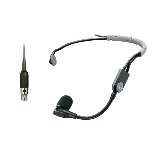 Microfone Shure SM35-TQG Headset Condensador Cardioide com Gooseneck Flexível Conector TA4F TQG Presilha 2 Windscreens e Construção Leve Durável