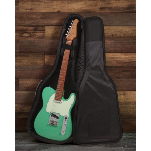 Guitarra Benson Hardy HD 904 SFG MGPG Surf Green com Corpo Alder Braço Roasted Maple Parafusado Escala Roasted Maple 22 Trastes 3 Captadores Single Coil Wilkinson Alnico e Bag