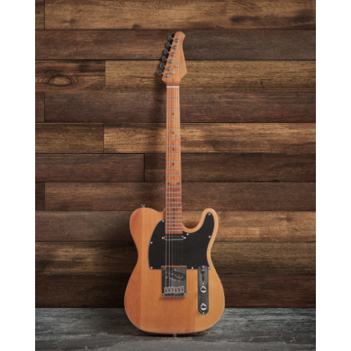 Guitarra Benson Hardy HD 904 N BKPG Natural com Corpo Alder Braço Roasted Maple Parafusado Escala Roasted Maple 22 Trastes 2 Captadores Single Coil Wilkinson Alnico e Bag