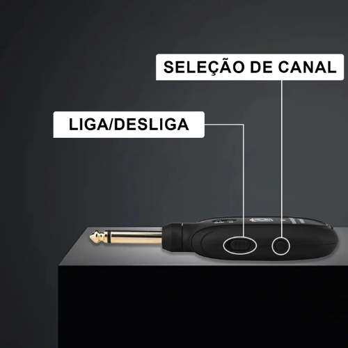 Transmissor Receptor P10 Sem Fio Miwayer para Guitarra Violão Contrabaixo Ukulele com Bateria Recarregável e Alcance Estável