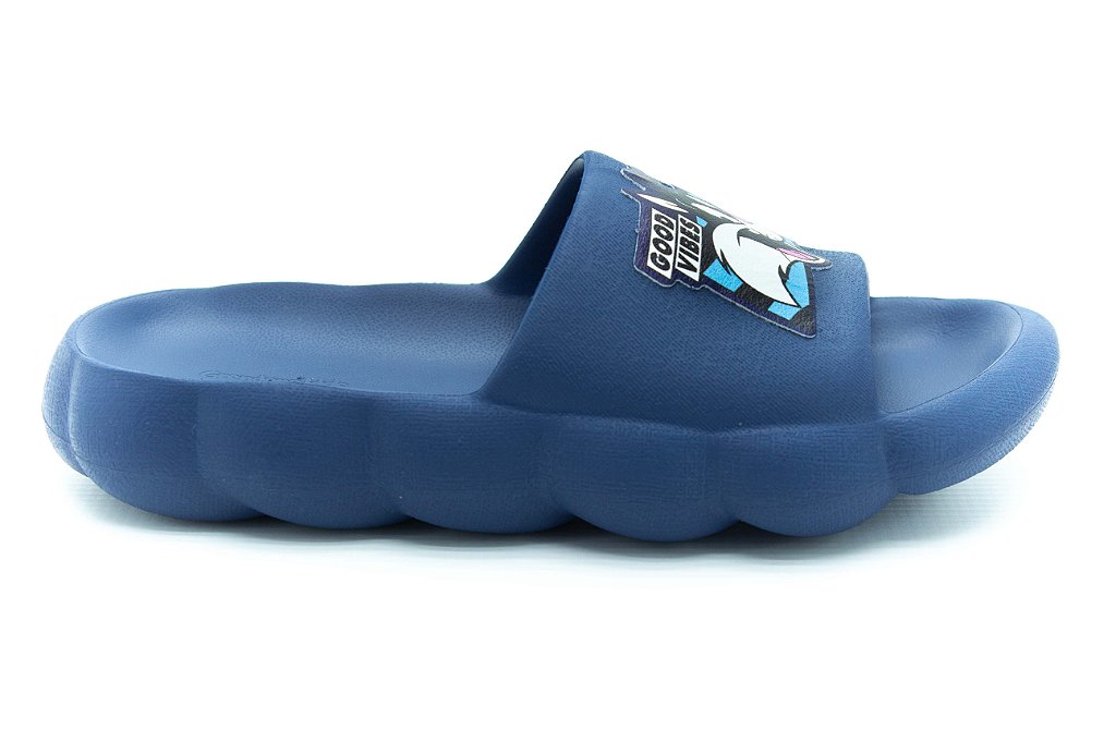 Rasteira slide xadrez azul bebe - anamello