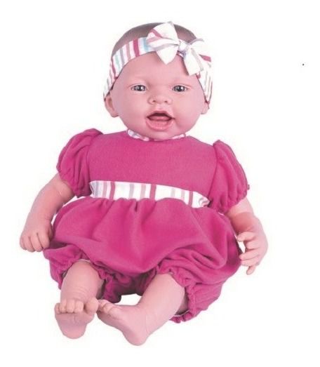 Boneca Com Tiarinha Dolls Collection Reborn Roupa Pink - SuperToys