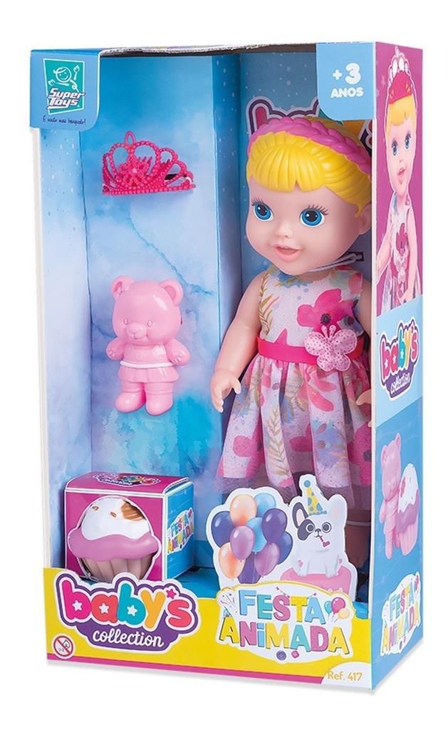 Boneca Com Tiarinha Dolls Collection Reborn Roupa Pink - SuperToys
