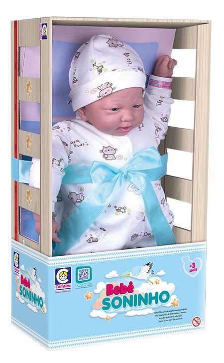 BONECA BEBE SONINHO REBORN COM TIARA 2652 COTIPLAS