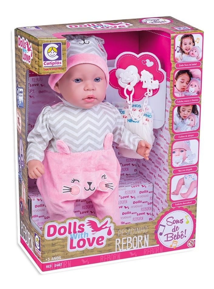 Boneca Sweet Reborn Papinha 2439 - Cotiplás