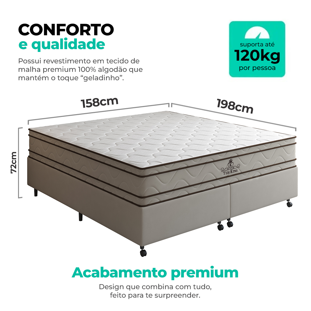 Colchão The King Vstore Dupla Face com Espuma D33 e Molas