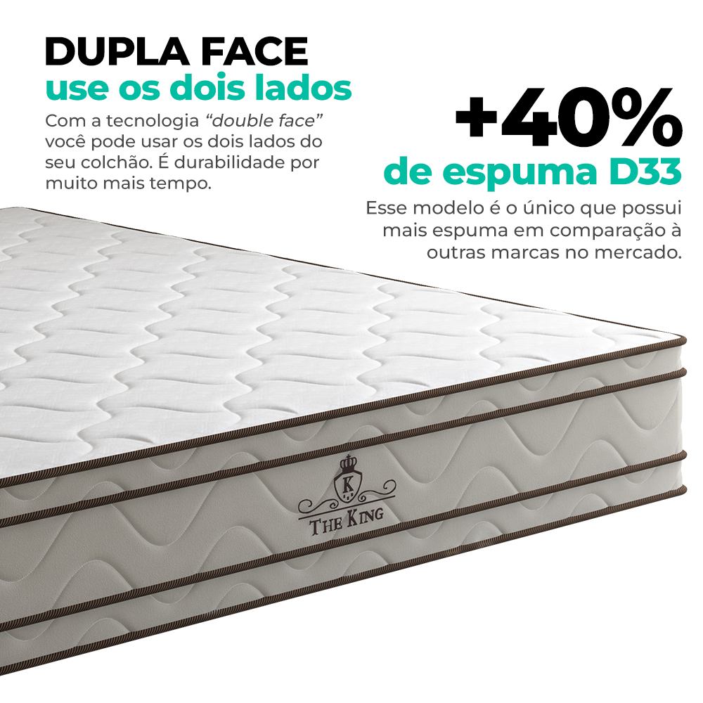 Colchão The King Vstore Dupla Face com Espuma D33 e Molas