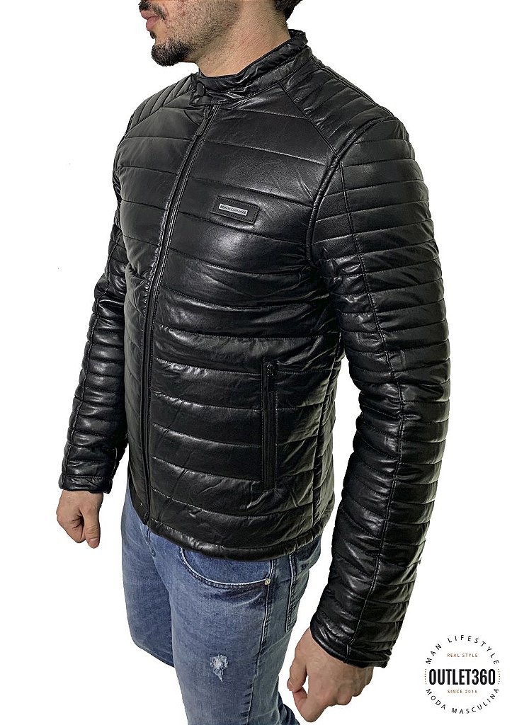 jaqueta de couro masculina armani