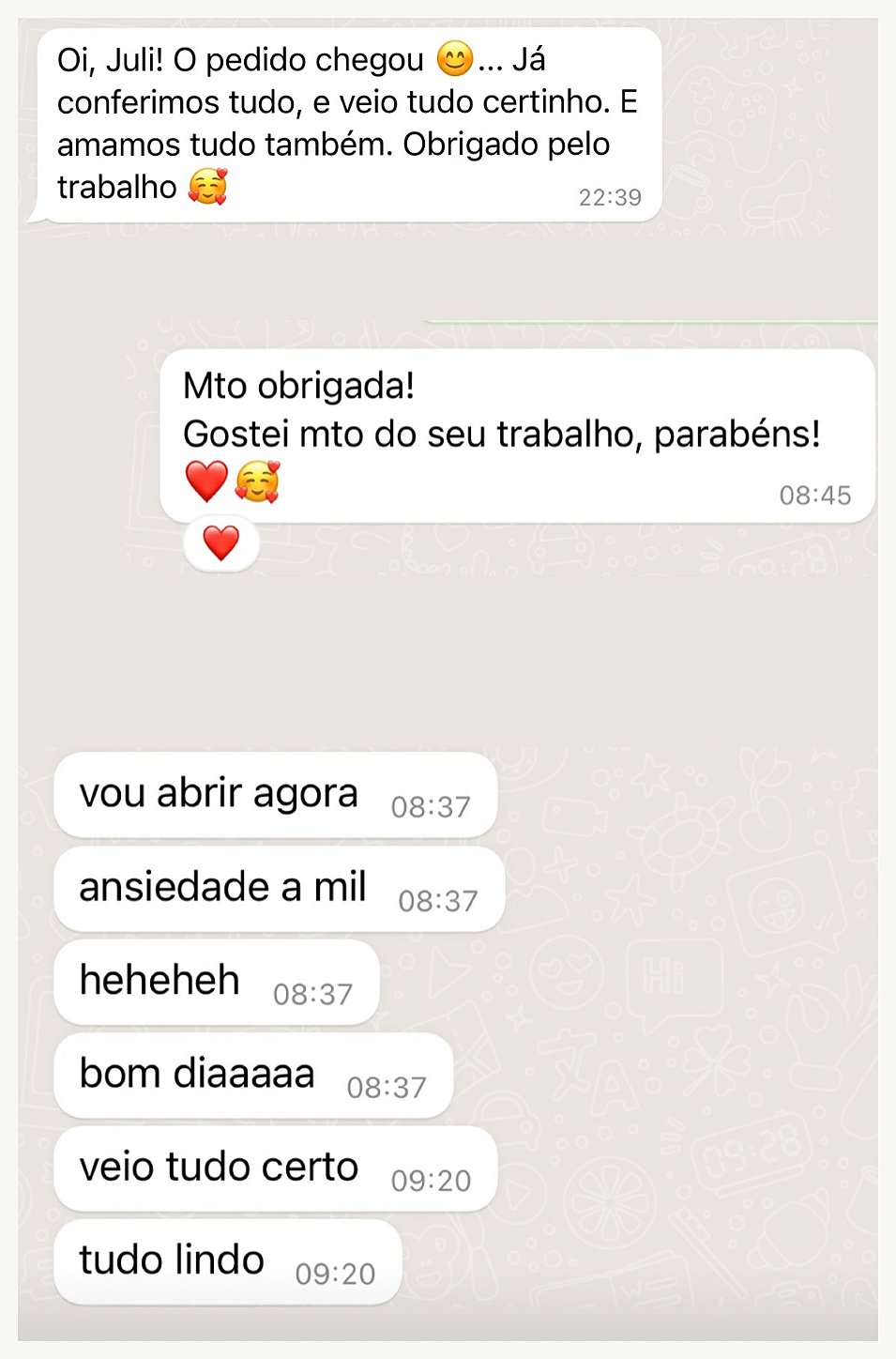 Depoimento de cliente da Coisa Linda