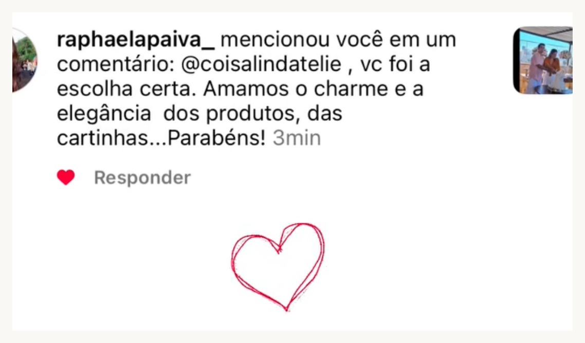 Depoimento de cliente da Coisa Linda