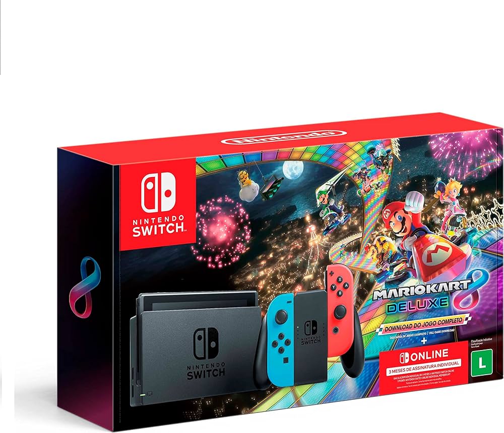 Nintendo Switch Azul e Vermelho + Joy-Con Neon - COMPRAR GAMES