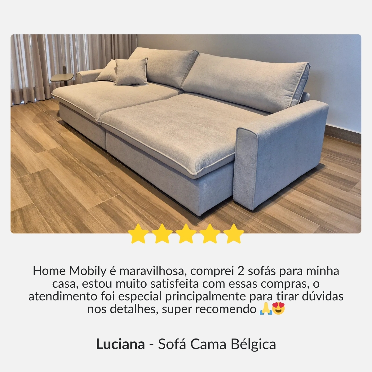 Sofá Living Fixo Mônaco 2,60m Chenille Castor - Home Mobily Móveis