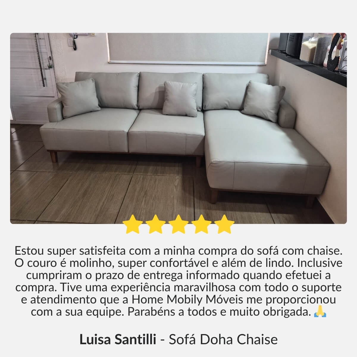 ①ソファ　 macomoco Sofá 6 Lugares com Chaise Lado Esquerdo Mônaco 330 cm - Linho