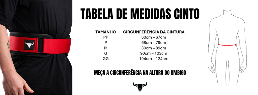 Tabela de medidas do Cinto Heavy Day