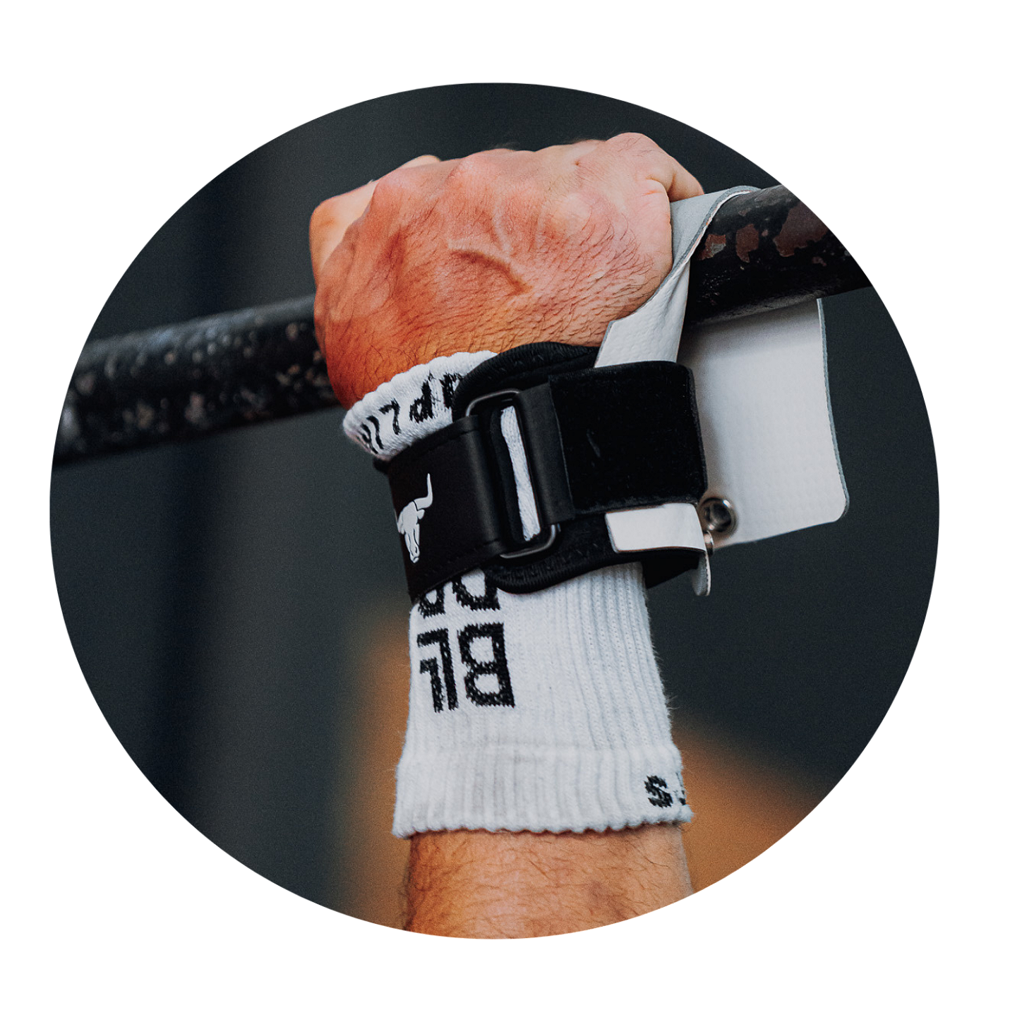 Grip DROP LIMITS branco na barra — exercícios ginásticos