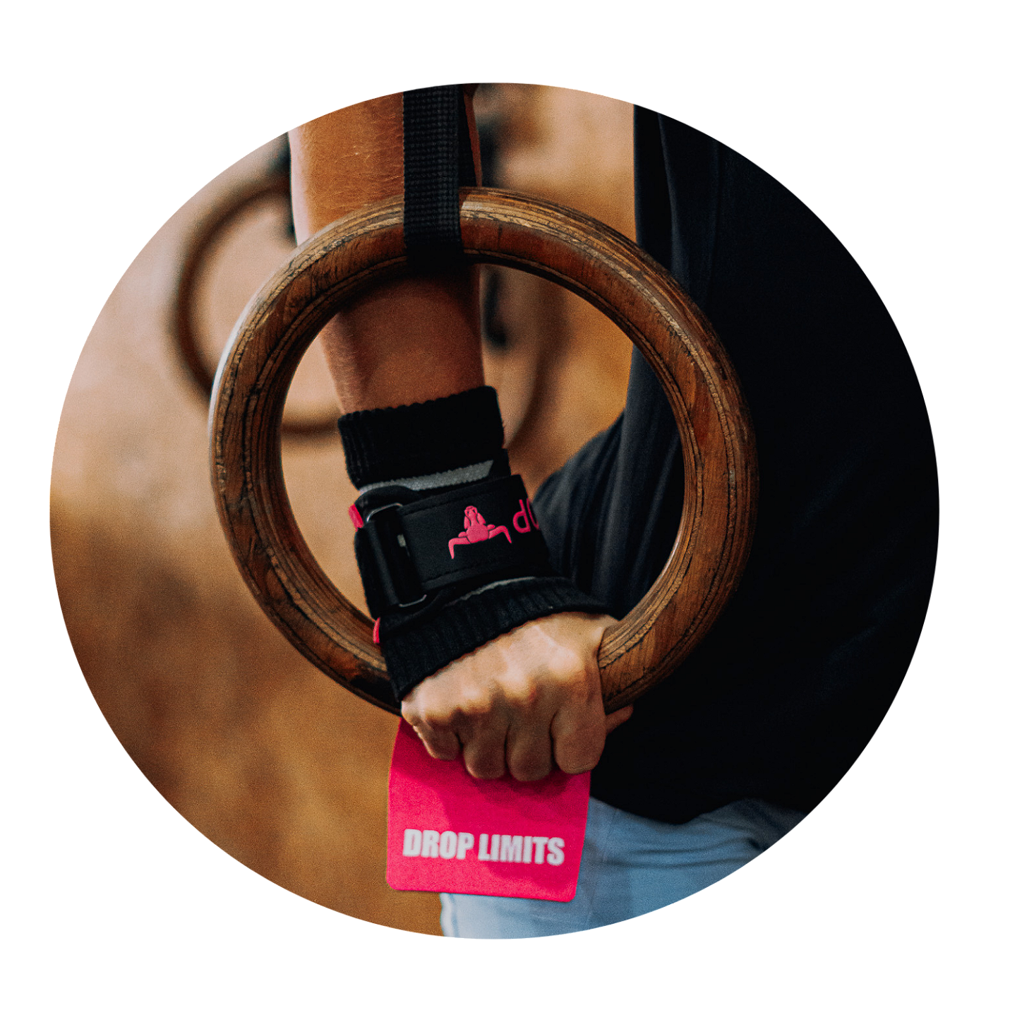 Grip DROP LIMITS rosa com anilha — estabilidade no punho