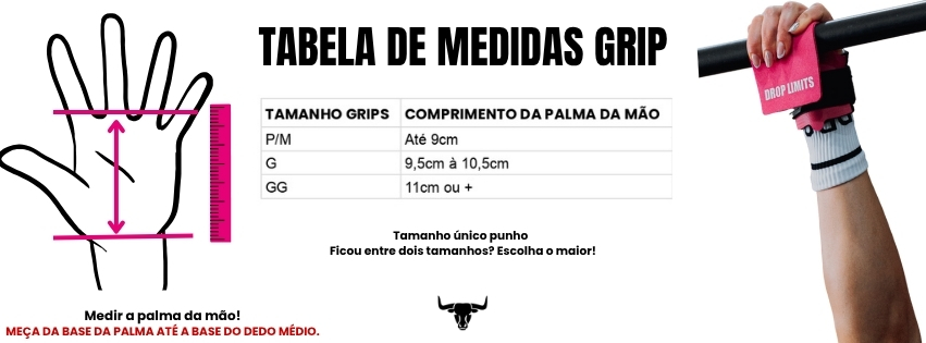 Tabela de medidas do Grip DROP LIMITS