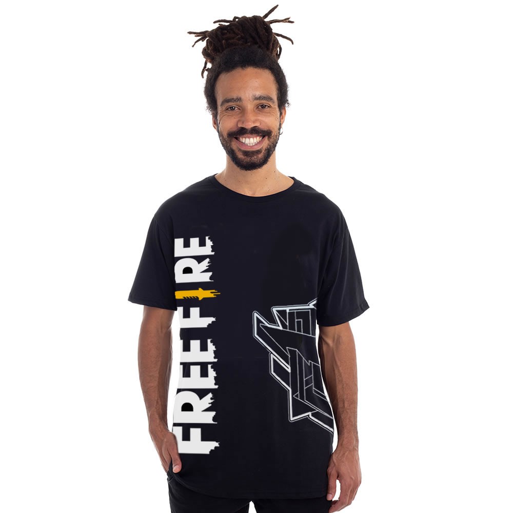 Camiseta Free Fire Aniversário Nome e Idade personalizada