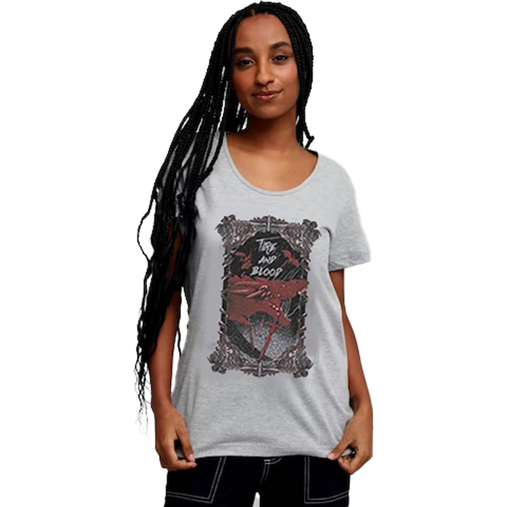 Camiseta Feminina Fire and Blood Targaryen Game of Thrones - Super Geek - A  Loja do Super Fãnático