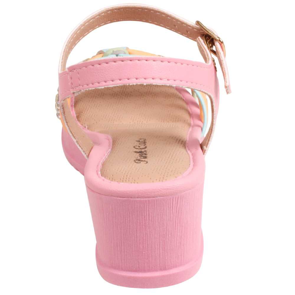 Sandália Anabela Infantil Feminina Pink Cats V3112 - Becker Calçados