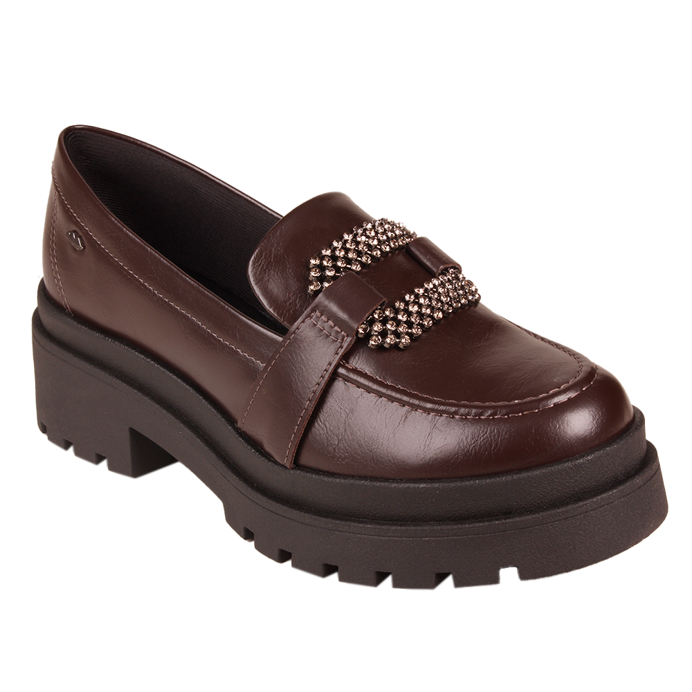 Sapato Loafer Feminino Sola Alta Slip On Confortável Dakota D0292