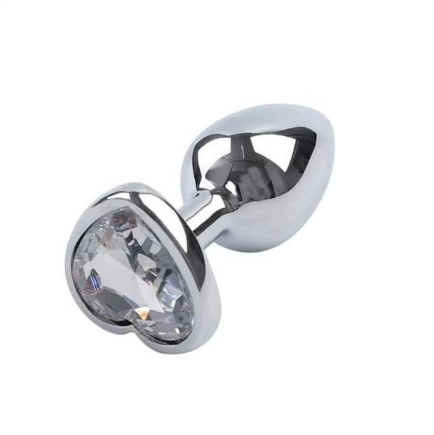 Plug Anal P Metal Cromado Corao Transparente - Sex Shop em Foz -  ExploreLoveShop.com.br