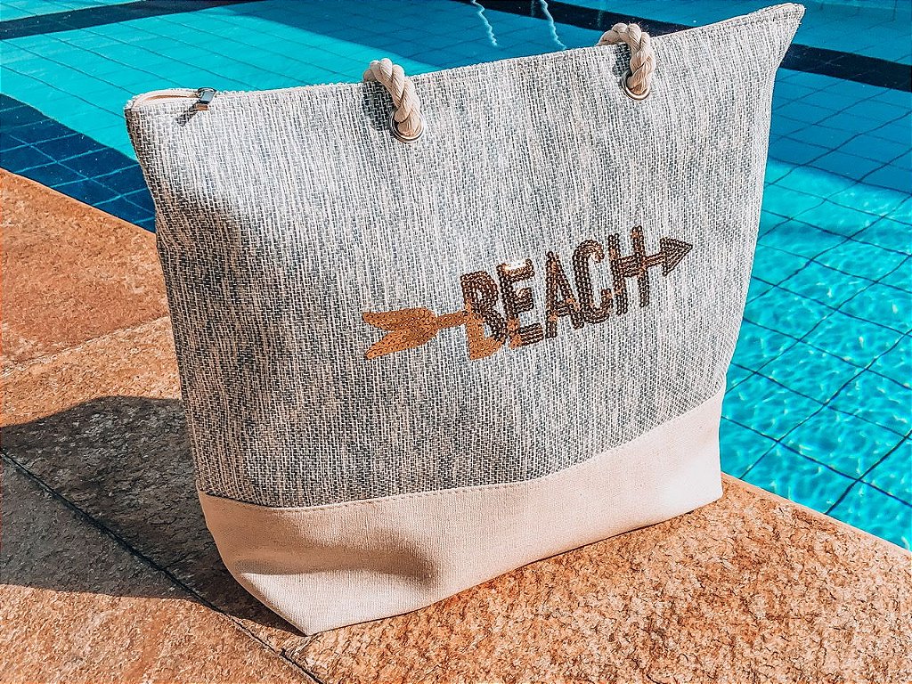 Bolsa de praia bordada Clearance