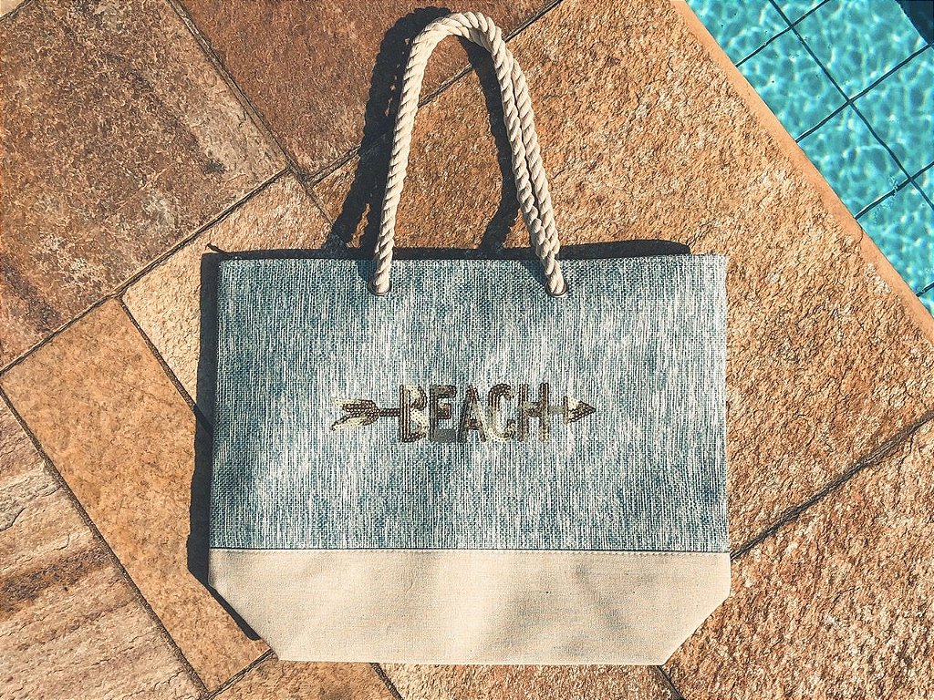 Bolsa de praia bordada Clearance
