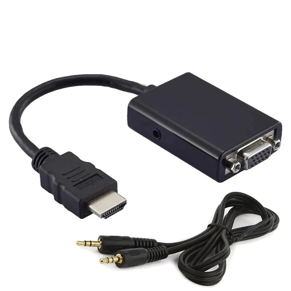 Cabo Adaptador Conversor Hdmi Para Vga Com Saída P2 De Áudio
