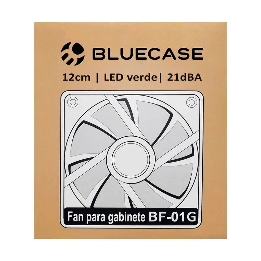 Detalhes de Cooler Fan P/ Gabinete Verde BF-01G Transparente