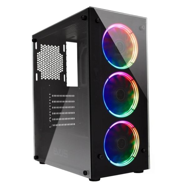 Gabinete Gamer Evus EV-G16 ATX Vidro temperado com 3 fans