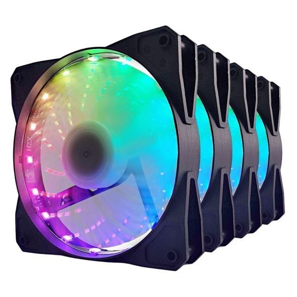 Kit Cooler Fan Rain 4 Fans Evus FK-12R RGB 120mm controlável