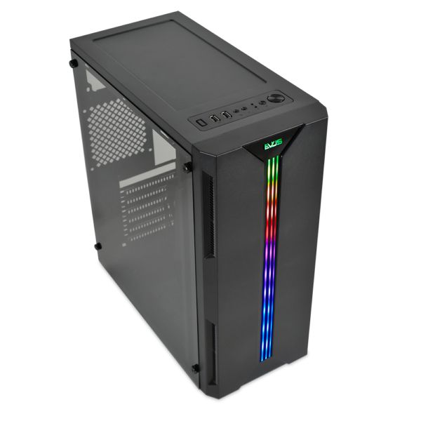 Detalhes de Gabinete Gamer Evus EV-G13 ATX Fita Led RGB e Lateral em acrilico