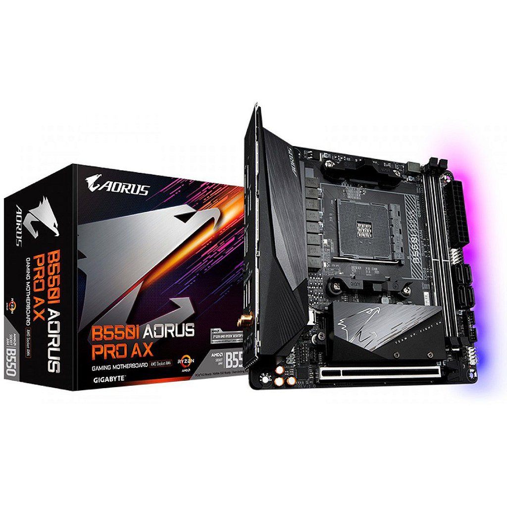 Placa Mãe Gigabyte B550I Aorus Pro AX Chipset B550 AMD AM4 Mini-ITX DDR4