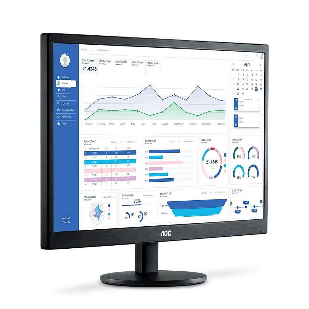 Detalhes de Monitor AOC 21,5" Led Widescreen Vga Hdmi - E2270SWHEN
