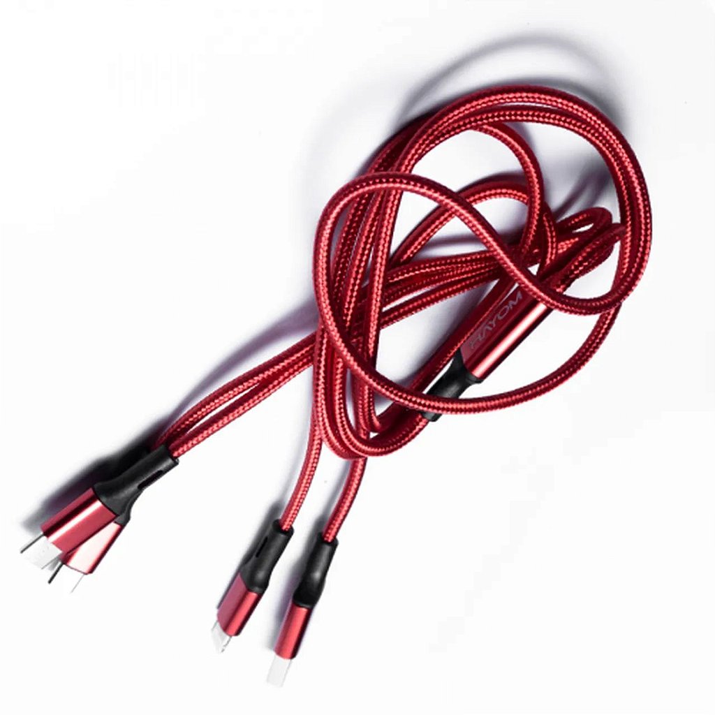 Detalhes de Cabo USB Multifunção Tipo-C/iPhone/Micro-USB Red - CB1120