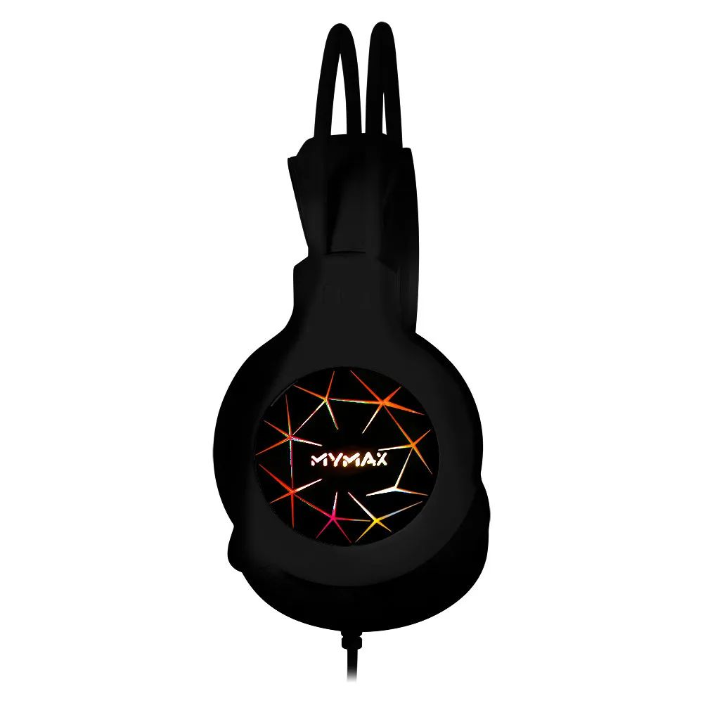 Detalhes de Headset Gamer MyMax Apolo Preto/Vermelho com LED