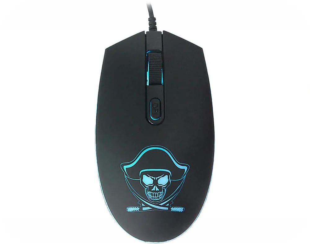 Detalhes de Mouse Gamer K-Mex Pirata Led 1200DPI M3400 Optico