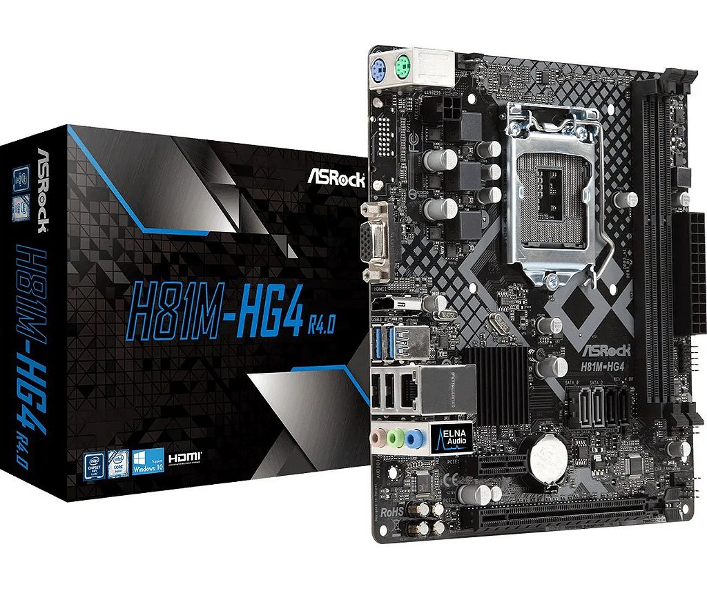 Placa-Mãe ASRock H81M-HG4 (LGA 1150/ DDR3/ HDMI/ Micro ATX)